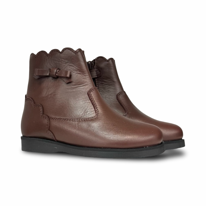 Don Louis Brown Bow Bootie