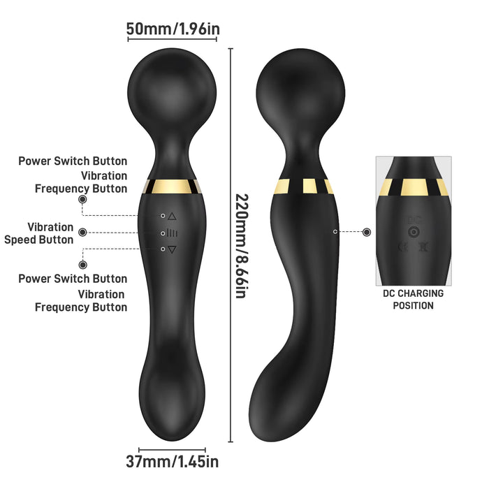 Dual-Head Flexible Wand Vibrator