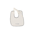 Edged Muslin Bib - Winter White / Navy