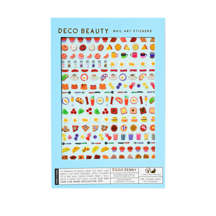 Egg Benny sheet flat lay on a white background