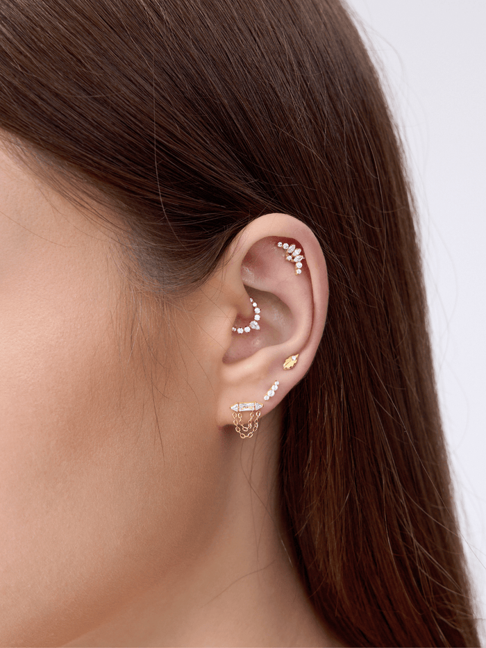 Empress Gem Titanium Flat Back Stud (Single) - Flaire & Co.