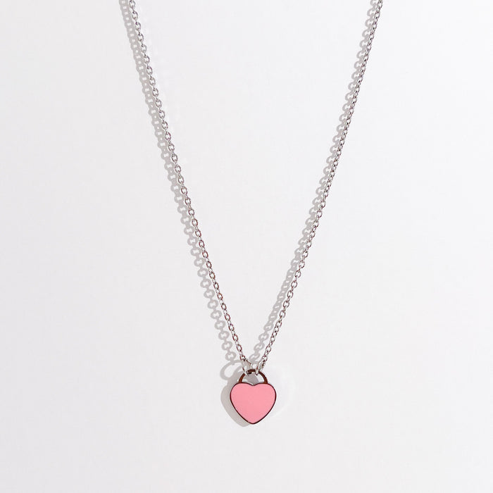 Enamel Heart Necklaces in Silver (Not A Set) - Flaire & Co.