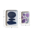 Enameled Metal Trays w/ Flowers/Abstract Design - The Riviera Towel Company