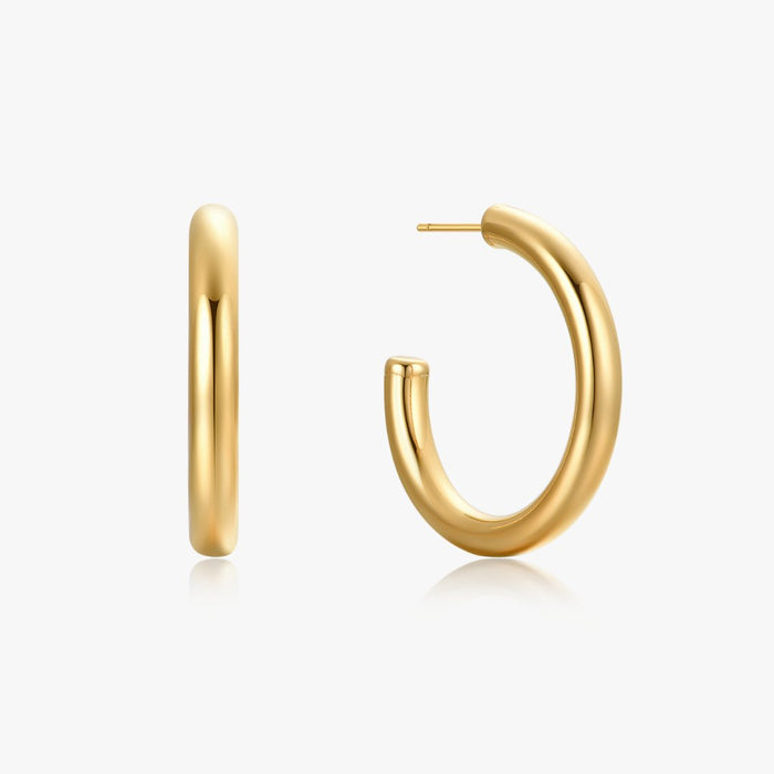 Everyday Hollow Gold Hoops - Flaire & Co.