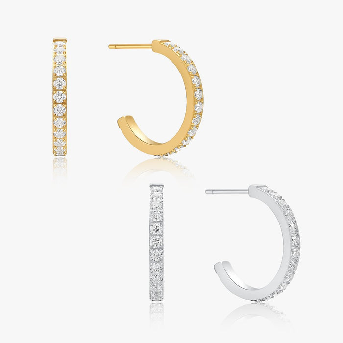 Everyday Medium CZ Hoops - Flaire & Co.