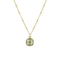 Faceted Green Amethyst Necklace