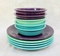 Fiesta Turquoise, Green & Mulberry Plates & Bowls - Lot of 10