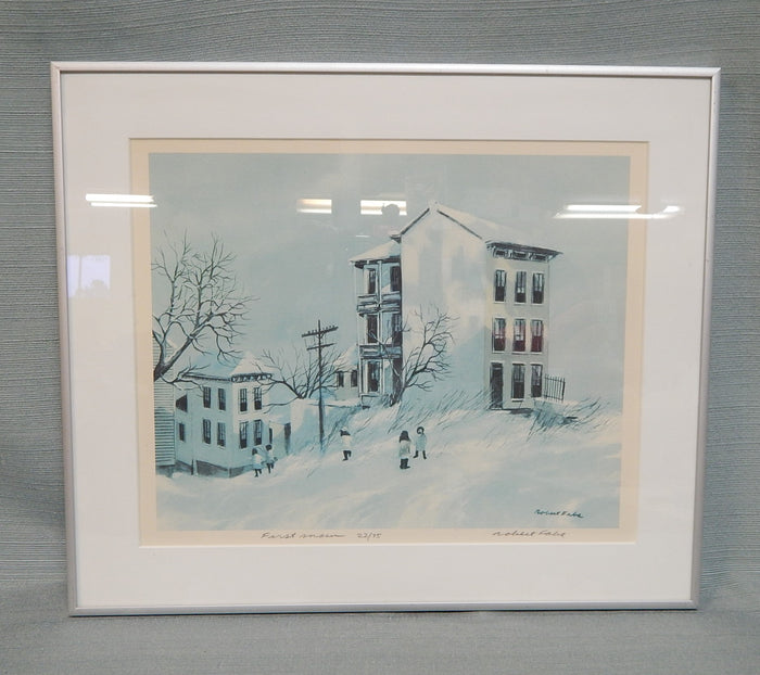First Snow, Framed Robert Fabe Signed Lithograph