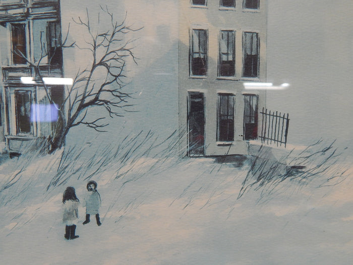 First Snow, Framed Robert Fabe Signed Lithograph