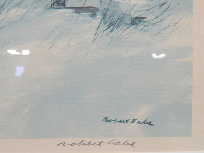 First Snow, Framed Robert Fabe Signed Lithograph