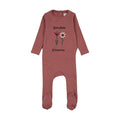 Flower Footie-Vintage Pink