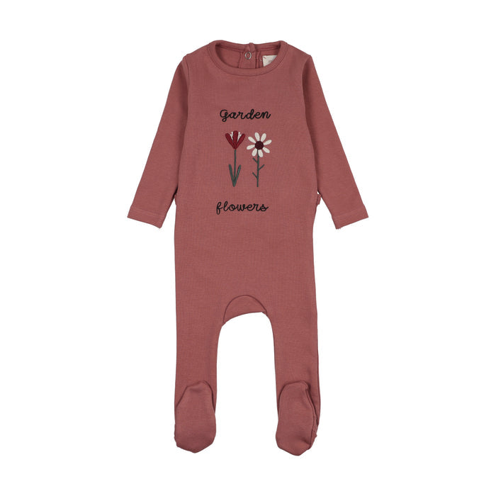Flower Footie-Vintage Pink