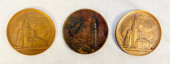Frederick H. Ecker Metropolitan Life Insurance Co. Medallions, 1933 & 1956 - Lot of 3