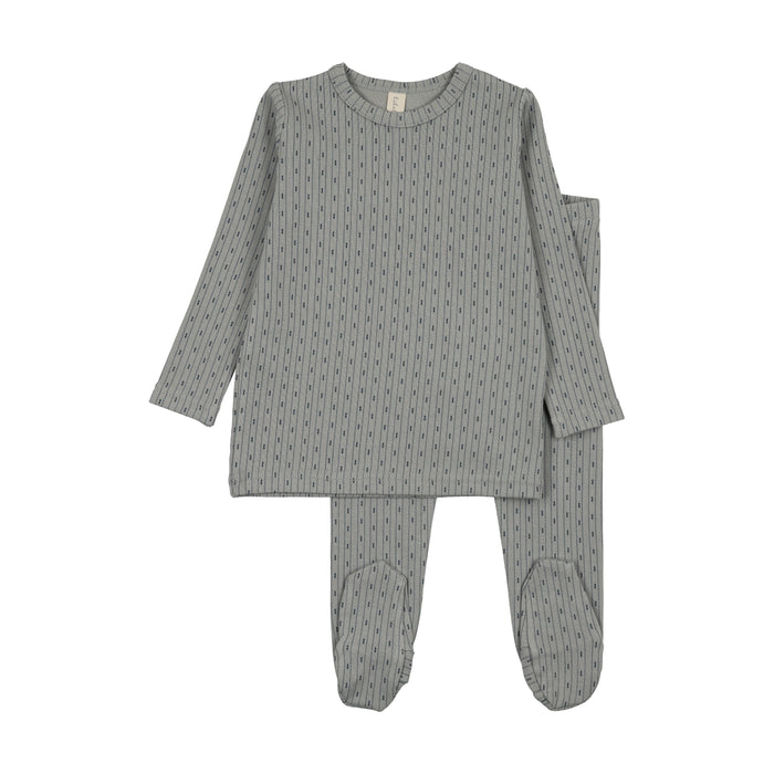 Gem Stripe Lounge Set-Light Blue