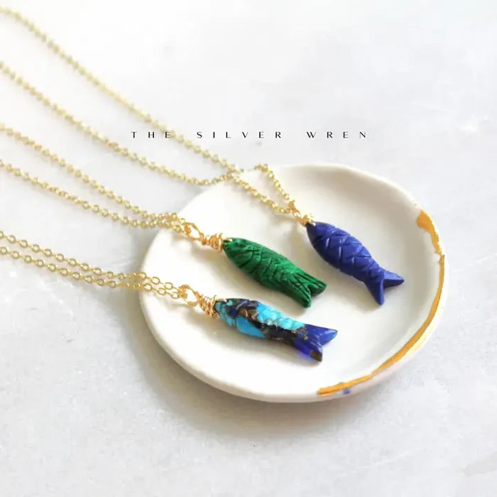 Gemstone Fish Pendant