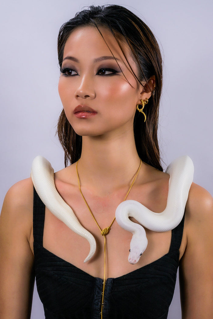 Geometric Dangling Snake Earrings - Flaire & Co.
