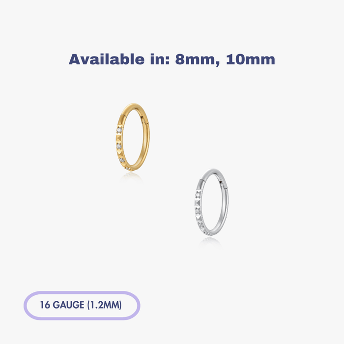 Geometric Gem Titanium Clicker Hoop (Single) - Flaire & Co.