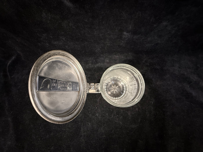 German Engraved Glass Beer Tankard