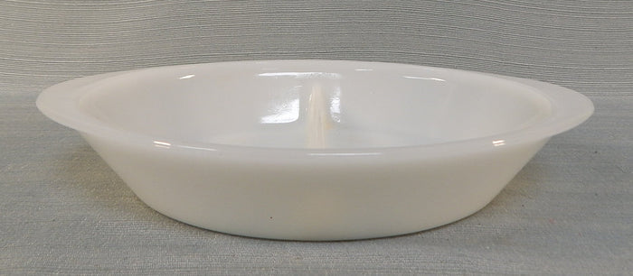 Glasbake Milk Glass Divided Dish