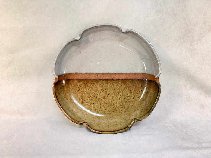 Glazed Stoneware Serving Dish and Two Side Dishes