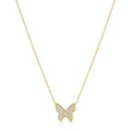 Gold Butterfly Pavé Necklace