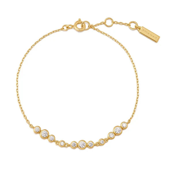 Gold Graduated Bezel Bracelet
