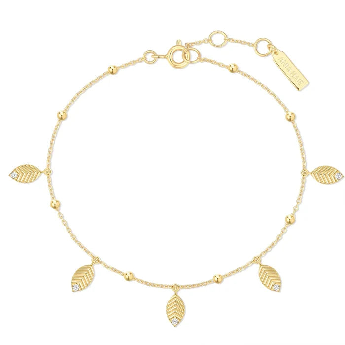 Gold Leaf Station Bracelet