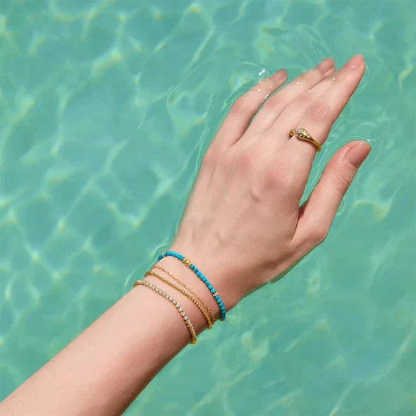 Gold Turquoise Beaded Bracelet