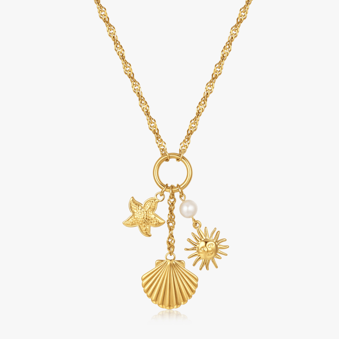 Golden Tides Charm Necklace - Flaire & Co.