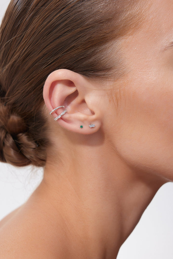 Green 2mm CZ Titanium Flat Back Stud (Single) - Flaire & Co.