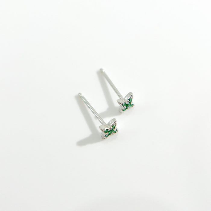 Green Gem Estrella Studs in Silver - Flaire & Co.