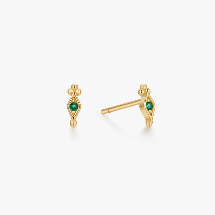 Green Gem Freya Studs in Gold - Flaire & Co.