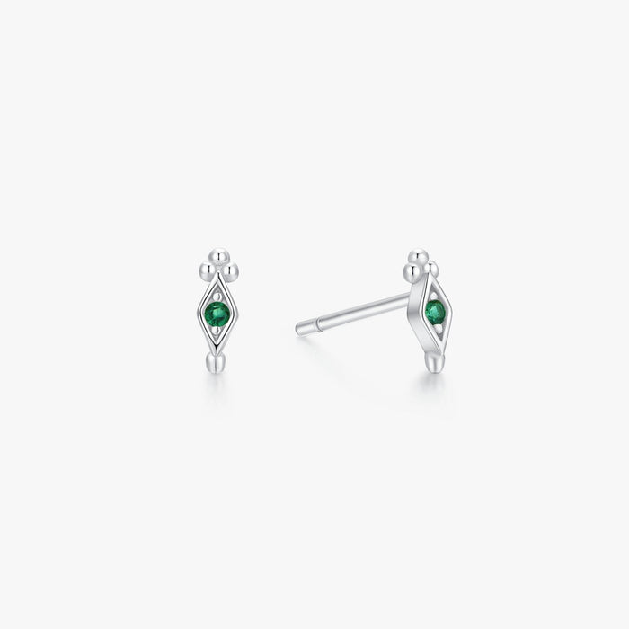Green Gem Freya Studs in Silver - Flaire & Co.