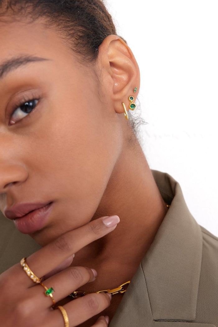 Green Mini Shimmer Threadless Flat Back Studs - Flaire & Co.