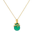 Green Onyx Snake Pendant Necklace