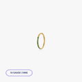 Green Pave Front Gem Titanium Clicker Hoop (Single) - Flaire & Co.