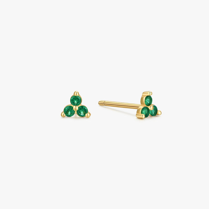 Green Twinkle Studs in Gold - Flaire & Co.