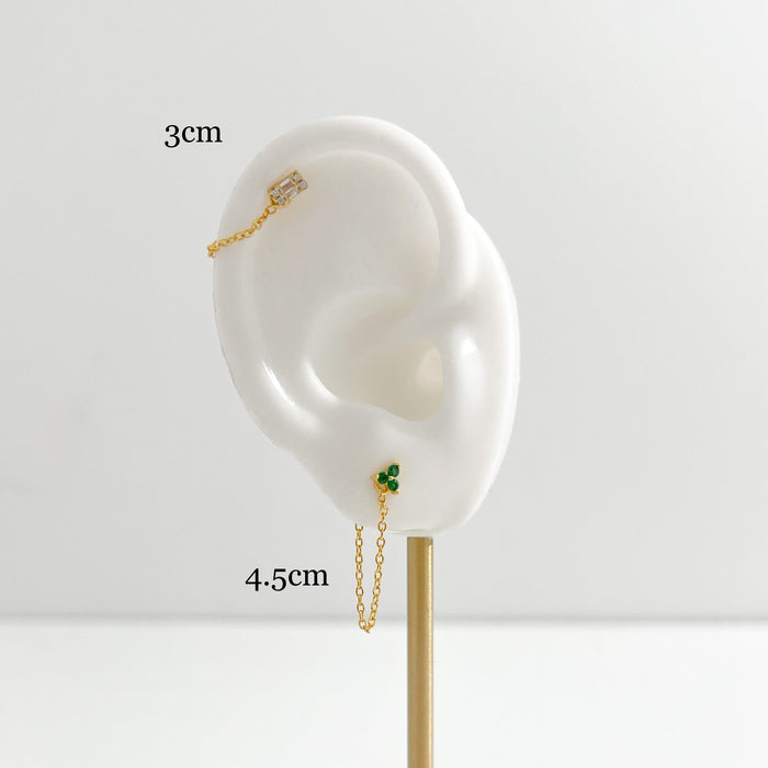 Green Twinkle Studs in Gold - Flaire & Co.