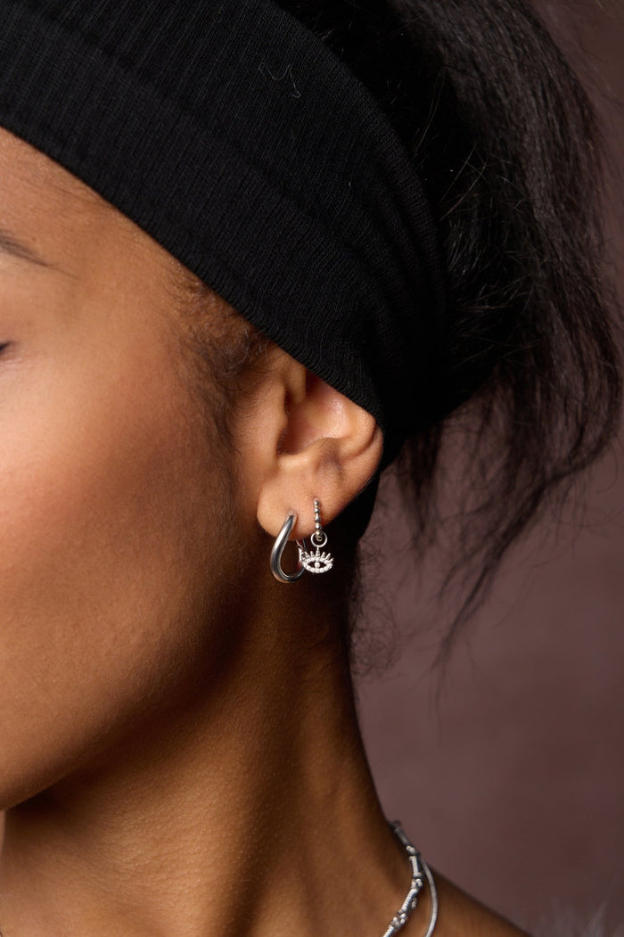 Guardian Eye Pave Hoop Charm (Single) - Flaire & Co.