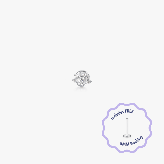Halo Cluster Titanium Flat Back Stud (Single) - Flaire & Co.