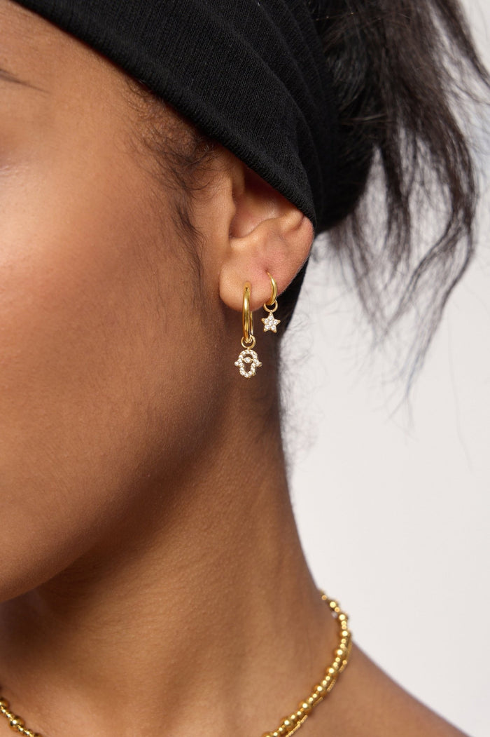 Star Pave Hoop Charm (Single) - Flaire & Co.