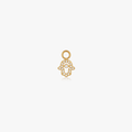 Hamsa Protection Pave Hoop Charm (Single) - Flaire & Co.