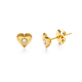 Heart with Crystal Stud Earrings - The Riviera Towel Company
