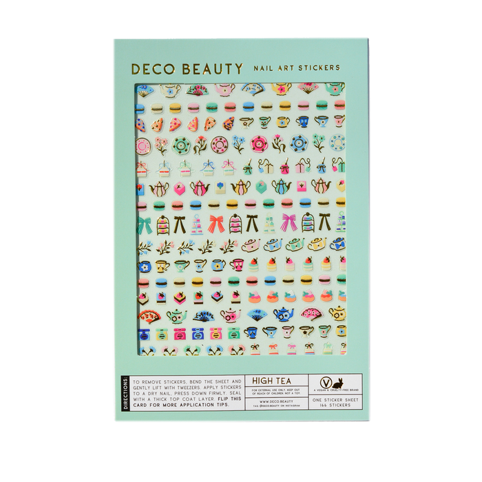 High Tea sheet flat lay on a white background