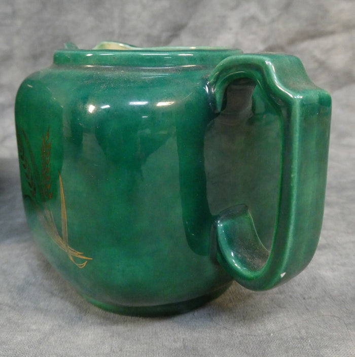 Holland Mold Green with Gold Wheat Teapot Set - 3 Pieces