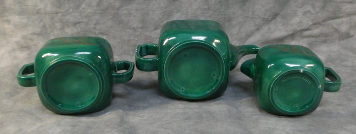 Holland Mold Green with Gold Wheat Teapot Set - 3 Pieces