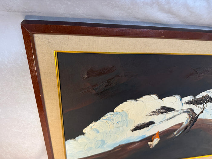 Homer Costello 1960s Abstract Hillside Landscape Original Art, Framed, 41" x 29"