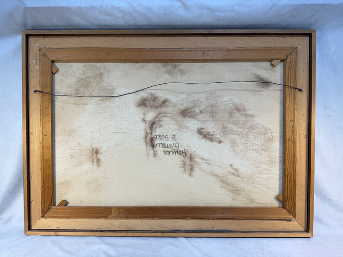 Homer Costello 1960s Abstract Hillside Landscape Original Art, Framed, 41" x 29"