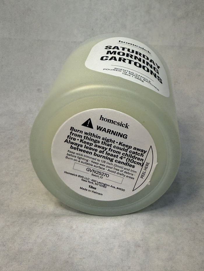 Homesick Saturday Morning Cartoons 13 oz. Scented Candle - Brand New!