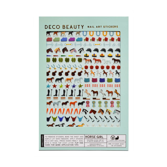 Horse Girl sheet flat lay on white background